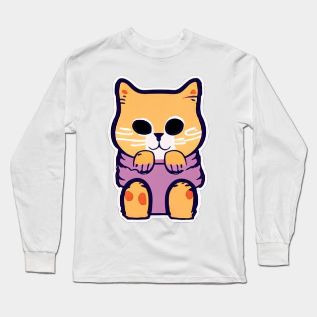 Cool Cat Long Sleeve T-Shirt by YungBick
